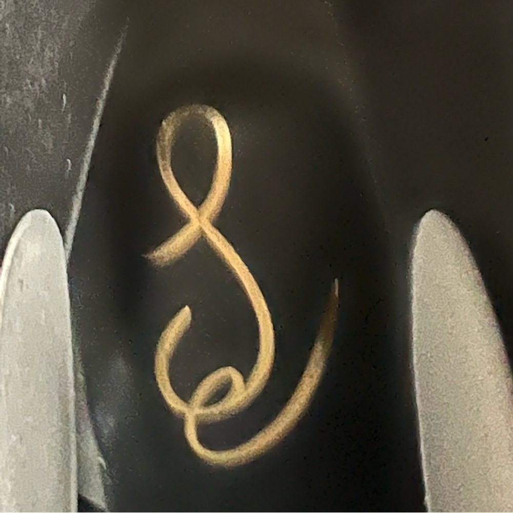 Sam Edelman Black Suede Boots with Pearl accents 2.5 inch heal Size 7.5 - Picture 10 of 11